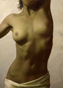 Female Torso Oil painting on Canvas  by SantoCesArt
