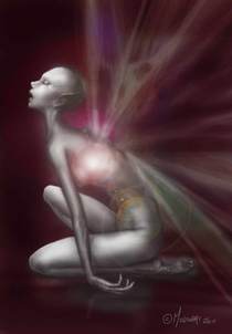 Sprouting and transforming of her wings by fernandomolinariArt