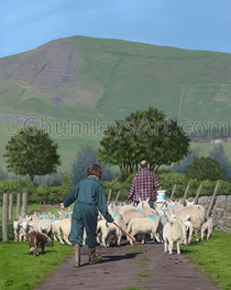 Riding House Farm Digital Painting by ChumleysArt